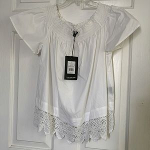 White off- shoulder top (new with tags)